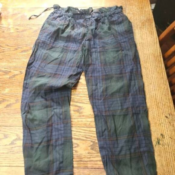 Hatch Maternity green plaid pull on pants sz 1 (US Small) - Picture 1 of 4